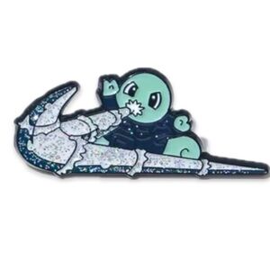 3 For $35 Pokemon Glittery Squirtle Riding Frozen Swoosh Enameled Pin Brooch